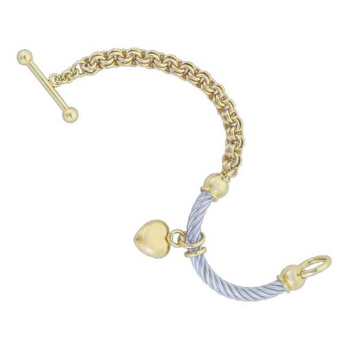 Cetaş Eterna Kalpli Sevgi Bileklik 14k Altın - 2