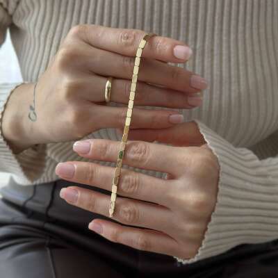 Chocolate Model 14 Ayar Altın Bileklik – Elegant Seçim - ENGİNGOLD ALN