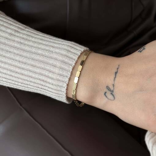 Chocolate Model 14 Ayar Altın Bileklik – Elegant Seçim - 2