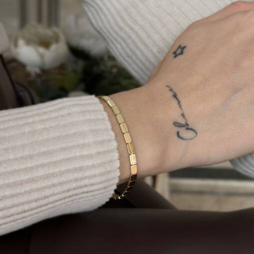 Chocolate Model 14 Ayar Altın Bileklik – Elegant Seçim - 3