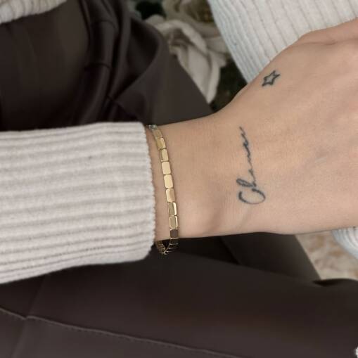 Chocolate Model 14 Ayar Altın Bileklik – Elegant Seçim - 4