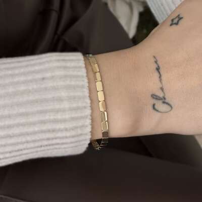 Chocolate Model 14 Ayar Altın Bileklik – Elegant Seçim - 5