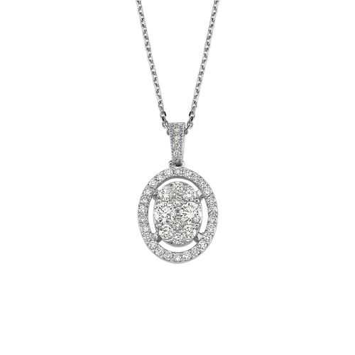 Coronet Oval Pırlanta Kolye - 2