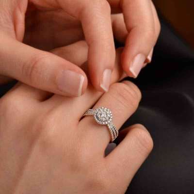 Coronet Pırlanta Rose Altın Yüzük - 3