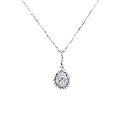 Damla Efektli Pırlanta Kolye 10-20 - ENGİNGOLD