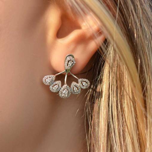 Damla Model 0.53 Ct Pırlanta Küpe - 1