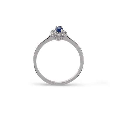 Damla Model Pırlantalı Safir Yüzük - ENGİNGOLD MDL (1)