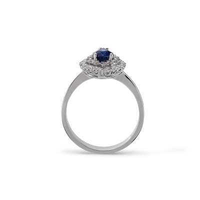 Damla Model Pırlantalı Safir Yüzük - ENGİNGOLD MDL (1)