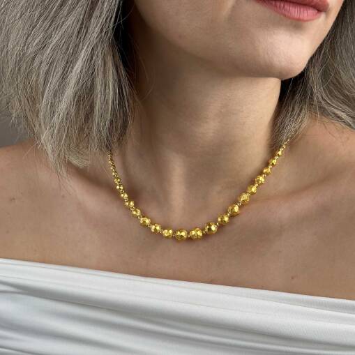 22 Ayar Altın Dorika Kolye – Mat Kalemli Süzme Sıralı - 2