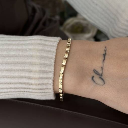 Dörtgen Parçalı 14 Ayar Altın Bileklik – Zarif Tasarım - 3