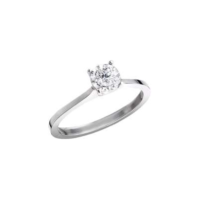 Efectli 0.03Ct Pırlanta Tektaş Yüzük - 1