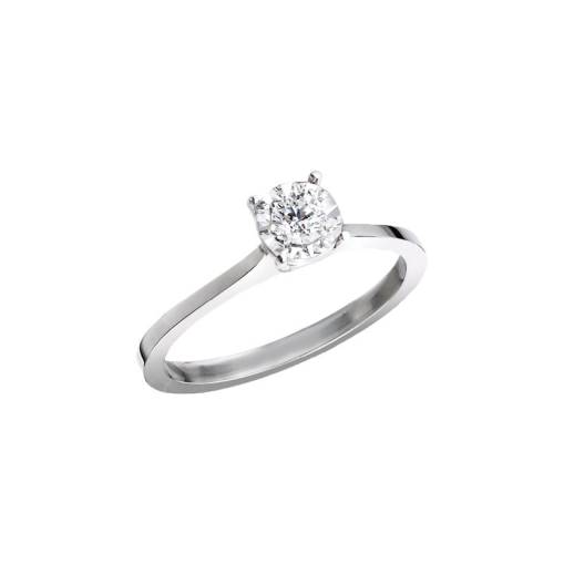 Efectli 0.03Ct Pırlanta Tektaş Yüzük - 1