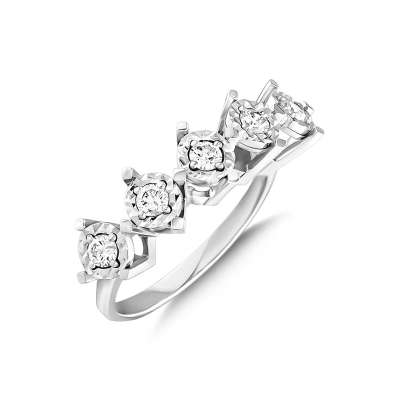 Efectli 0.32Ct Pırlanta Beştaş Yüzük - 2