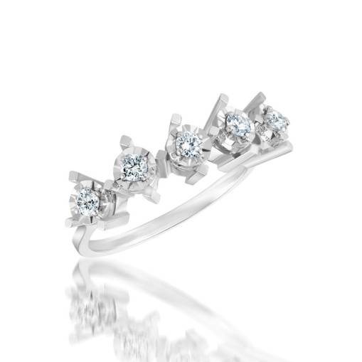 Efectli 0.60Ct Pırlanta Beştaş Yüzük - 1