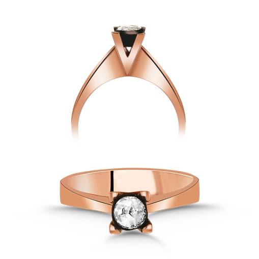 Elmas 0,05ct Tektaş Yüzük - 1
