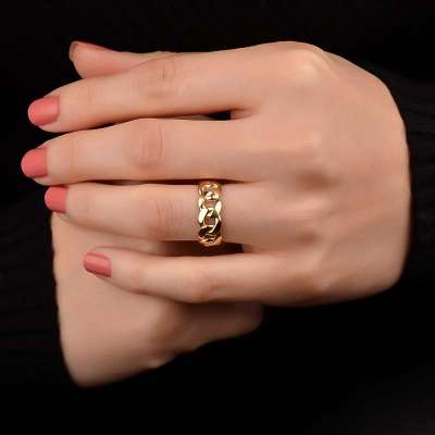 Gurmet Halka Altın Yüzük 14k - 1