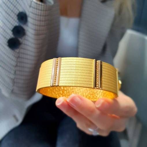 Hasır Model Kelepçe Bilezik 22k Altın - 1