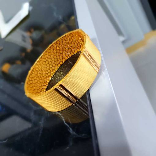 Hasır Model Kelepçe Bilezik 22k Altın - 4