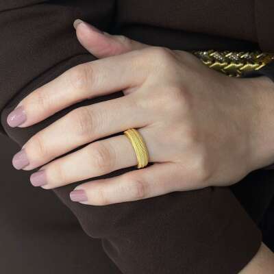 Hasır Yüzük | 14 Ayar Altın El İşçiliği - 2