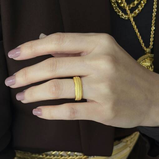 Hasır Yüzük | 14 Ayar Altın El İşçiliği - 1