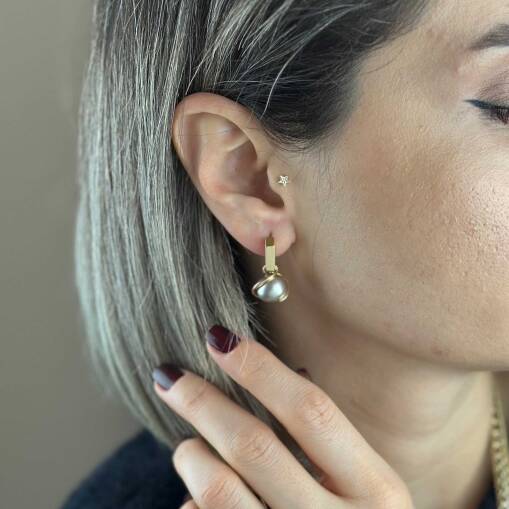 14 Ayar Altın İnci Küpe – Sallantılı Cetaş Eterna - 2