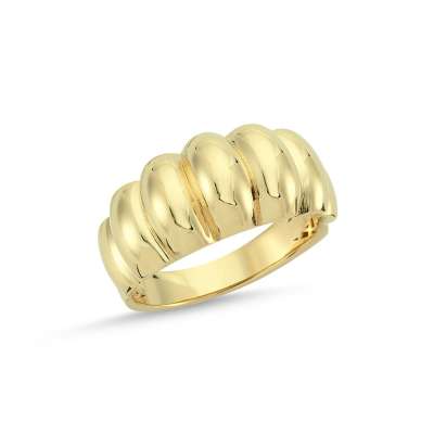 İstiridye Model 14k Sade Altın Yüzük - 1