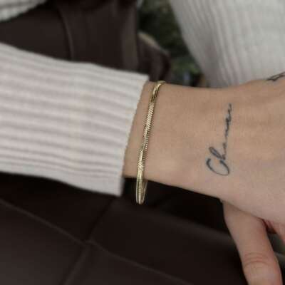 İtalyan Zincir Balık Sırtı Bileklik – Zarif Altın Tasarım - 2