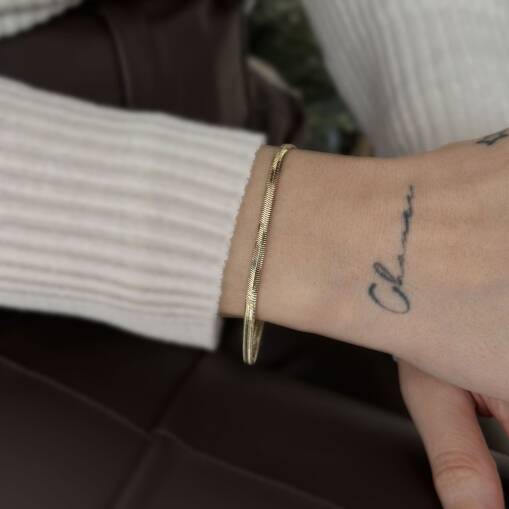 İtalyan Zincir Balık Sırtı Bileklik – Zarif Altın Tasarım - 2