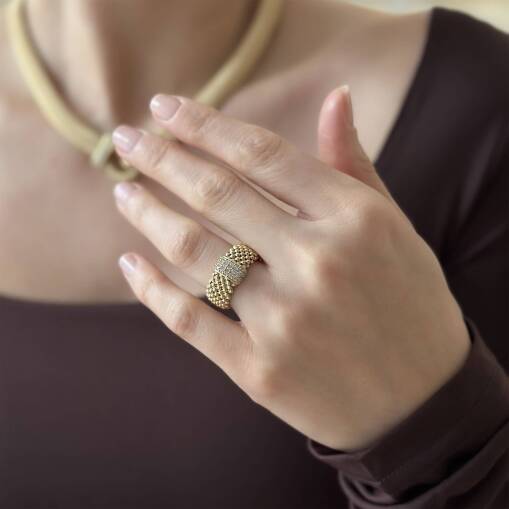 Jessica Yüzük – 14 Ayar Altın Modern Kadın Yüzüğü - 2