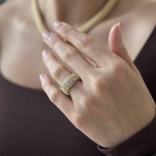 Jessica Yüzük – 14 Ayar Altın Modern Kadın Yüzüğü - 1