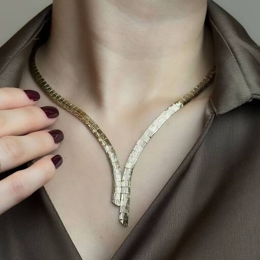 14 Ayar Altın Kalemli Gerdanlık – Zarif ve Şık Tasarım - 5