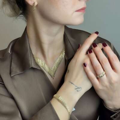 14 Ayar Altın Kalemli Küpe – Zarif ve Şık Tasarım - 5