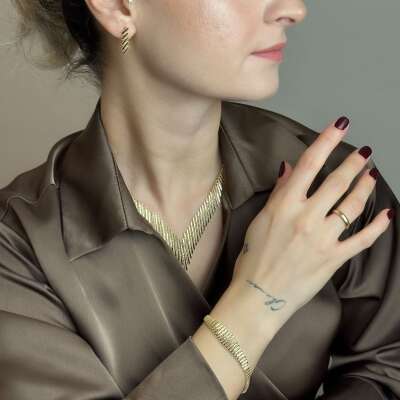 14 Ayar Altın Kalemli Gerdanlık – Modern ve Şık Tasarım - 5