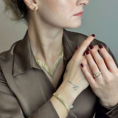 14 Ayar Altın Kalemli Gerdanlık – Modern ve Şık Tasarım - 6