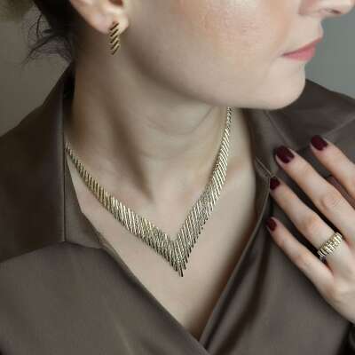 14 Ayar Altın Kalemli Gerdanlık – Modern ve Şık Tasarım - 2