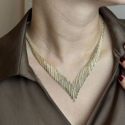 14 Ayar Altın Kalemli Gerdanlık – Modern ve Şık Tasarım - 7