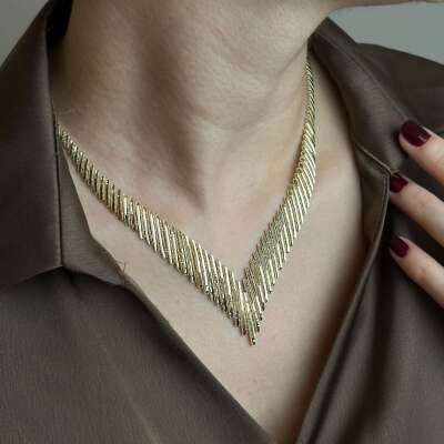 14 Ayar Altın Kalemli Gerdanlık – Modern ve Şık Tasarım - ENGİNGOLD LAB