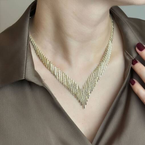 14 Ayar Altın Kalemli Gerdanlık – Modern ve Şık Tasarım - 3