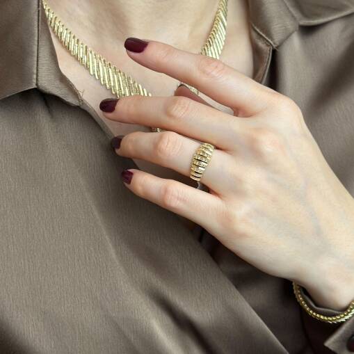 14 Ayar Altın Kalemli Yüzük – Zarif ve Şık Tasarım - 2