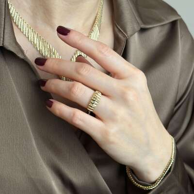 14 Ayar Altın Kalemli Yüzük – Zarif ve Şık Tasarım - 3