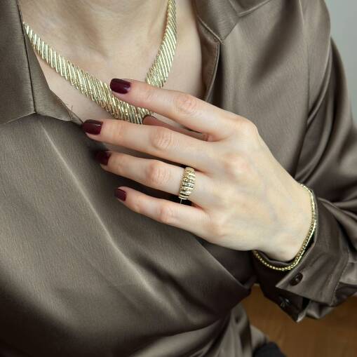 14 Ayar Altın Kalemli Yüzük – Zarif ve Şık Tasarım - 4