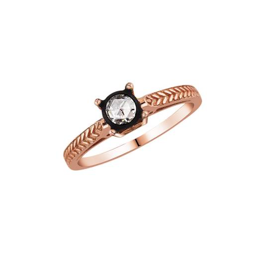 Kalp Figürlü 0.18 Ct Tektaş Elmas Yüzük - 1