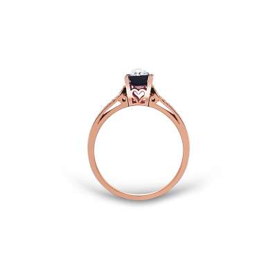 Kalp Temalı 0.13 Ct Elmas Tektaş Yüzük - 2