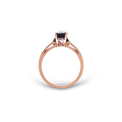 Kalp Temalı 0.13 Ct Elmas Tektaş Yüzük - 2