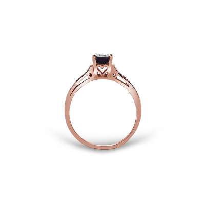 Kalp Temalı 0.16 Ct Tektaş Elmas Yüzük - 2
