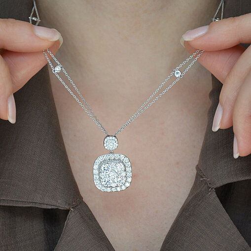 4.50 Ct Pırlanta Harmony Kolye – 14 Ayar Beyaz Altın - 2