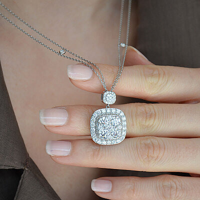 4.50 Ct Pırlanta Harmony Kolye – 14 Ayar Beyaz Altın - 3