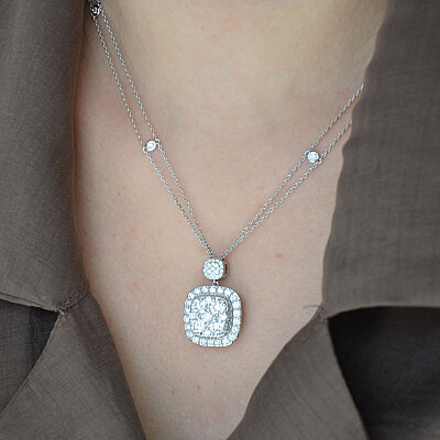 4.50 Ct Pırlanta Harmony Kolye – 14 Ayar Beyaz Altın - 4