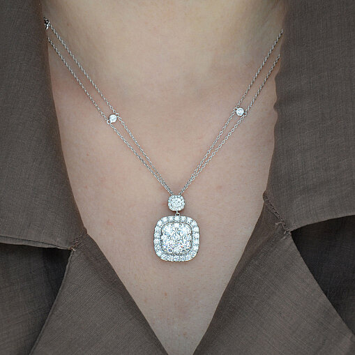 4.50 Ct Pırlanta Harmony Kolye – 14 Ayar Beyaz Altın - 5