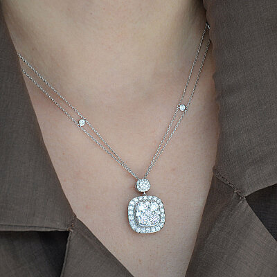 4.50 Ct Pırlanta Harmony Kolye – 14 Ayar Beyaz Altın - 6